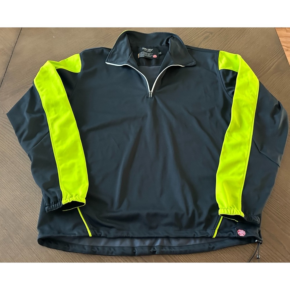 Galvin Green Mens L Black/Lime 1/4 Zip Pullover Windstopper Golf Jacket Pullover - Picture 2 of 12